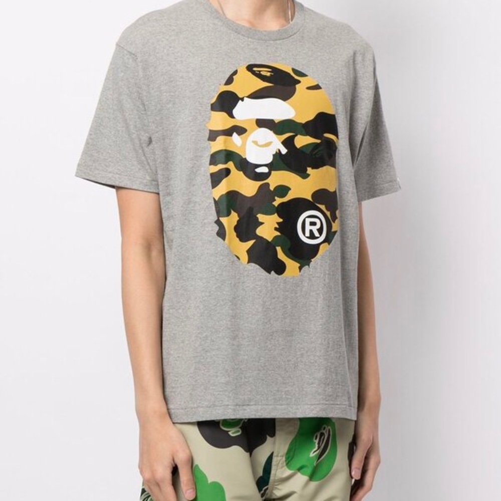BAPE Big Head Camoflauge Print T-Shirt
